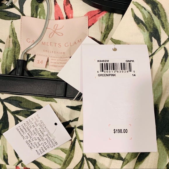 Gal Meets Glam NWT 2-Piece Palm Leaf Wrap Dress - Picture 15 of 15